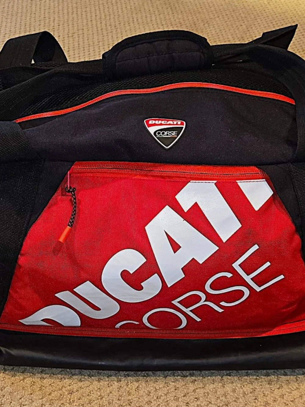 Ducati Corse Large Motorcycle Gear / Travel Bag – Black & Red